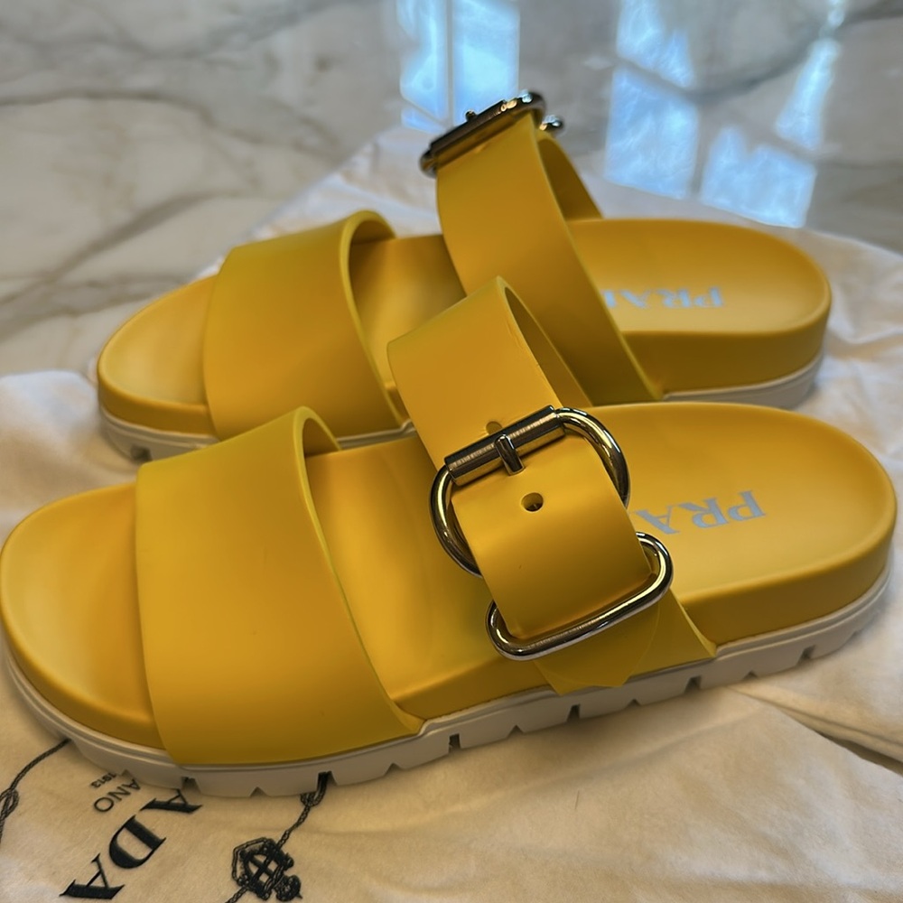 NWOT Prada Yellow Sandals - Picture 3 of 8
